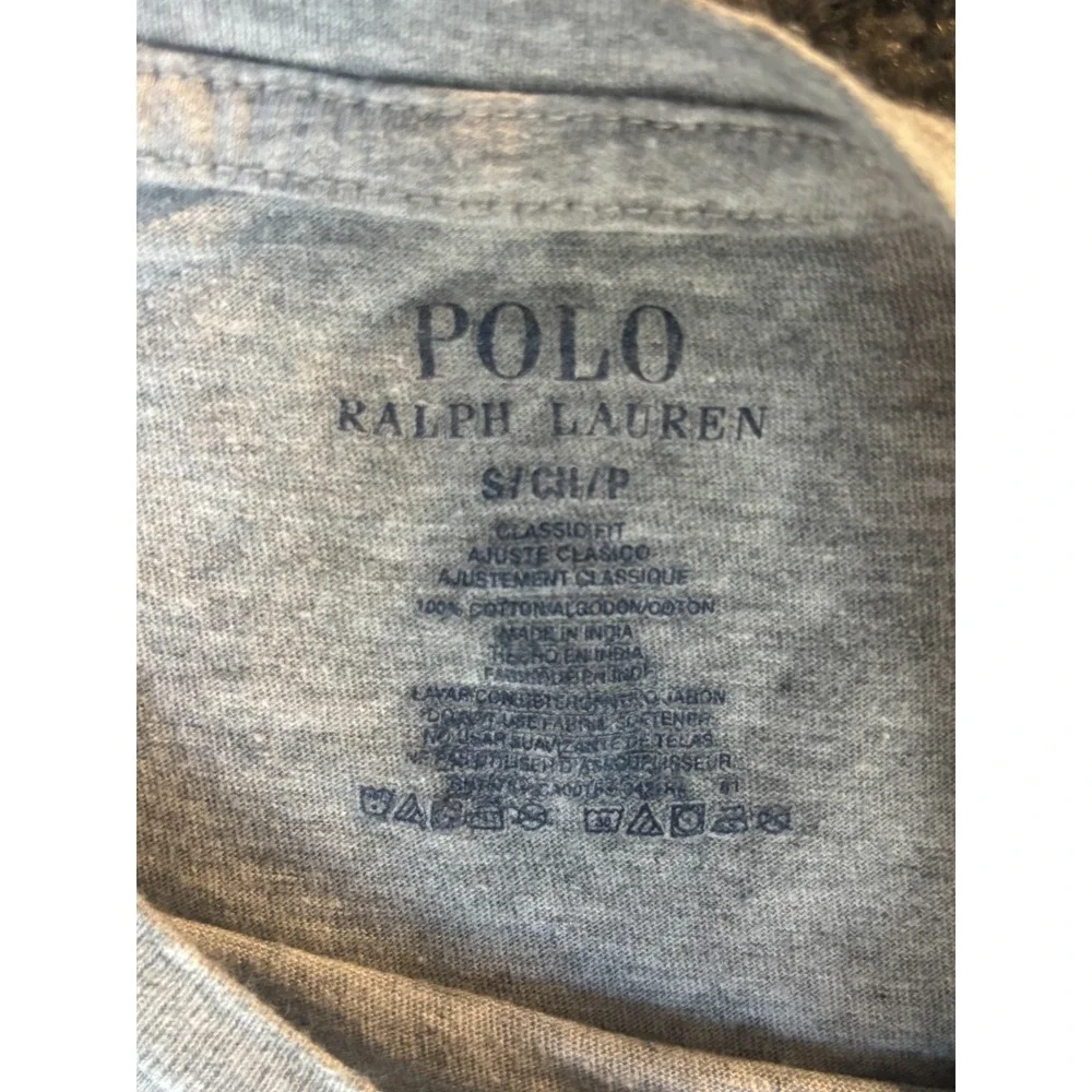 Ralph Lauren Polo T-Shirt Men Small Gray Cotton Crew Neck‎ Short Sleeve Pullover